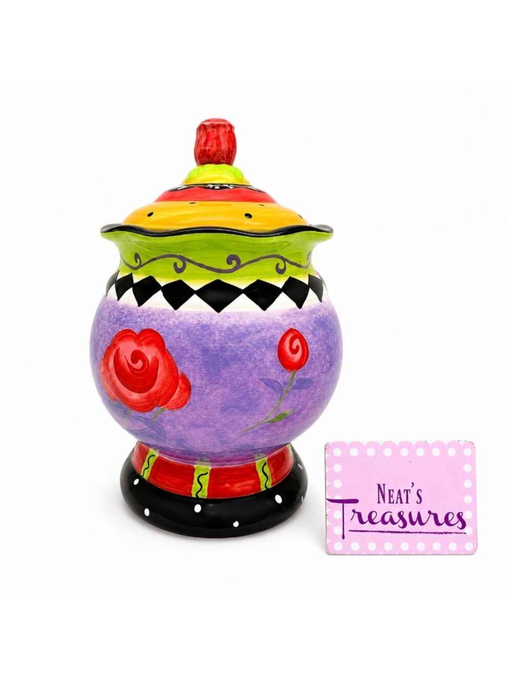 Certified International Sue Zipkin ROSE GARDEN Small Lidded Ceramic Canister